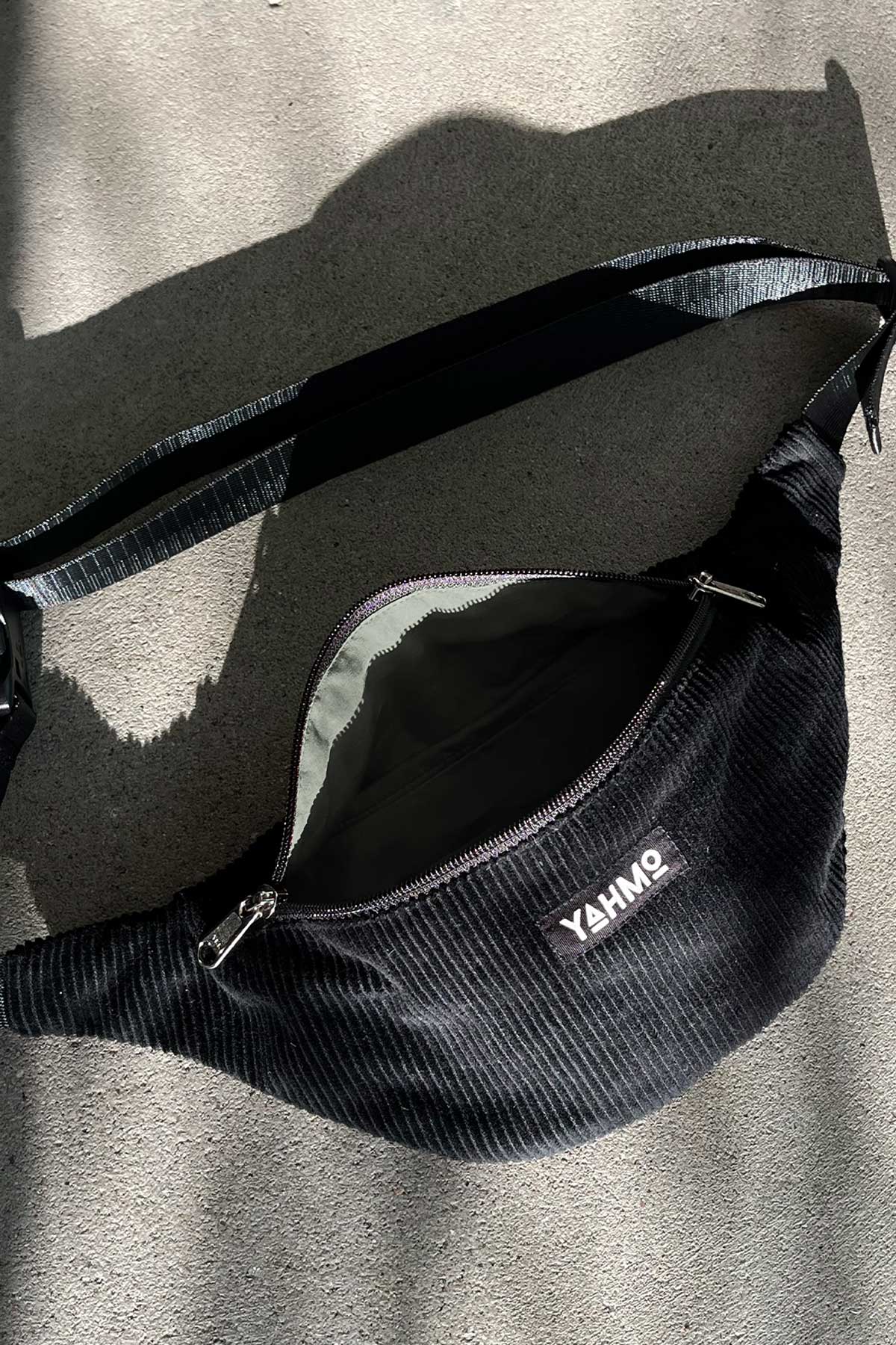 black Corduroy Bum Bag