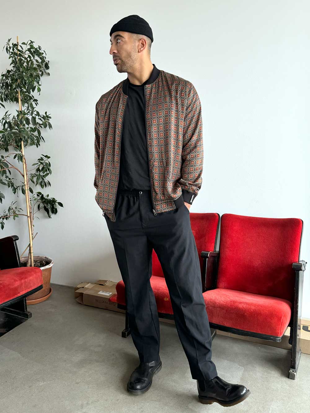 Laslo Reversible Bomber Jacket Nostalgia/Pine