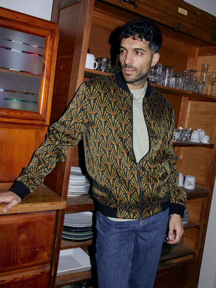 Laslo Reversible Bomber Jacket Artdeco/Black