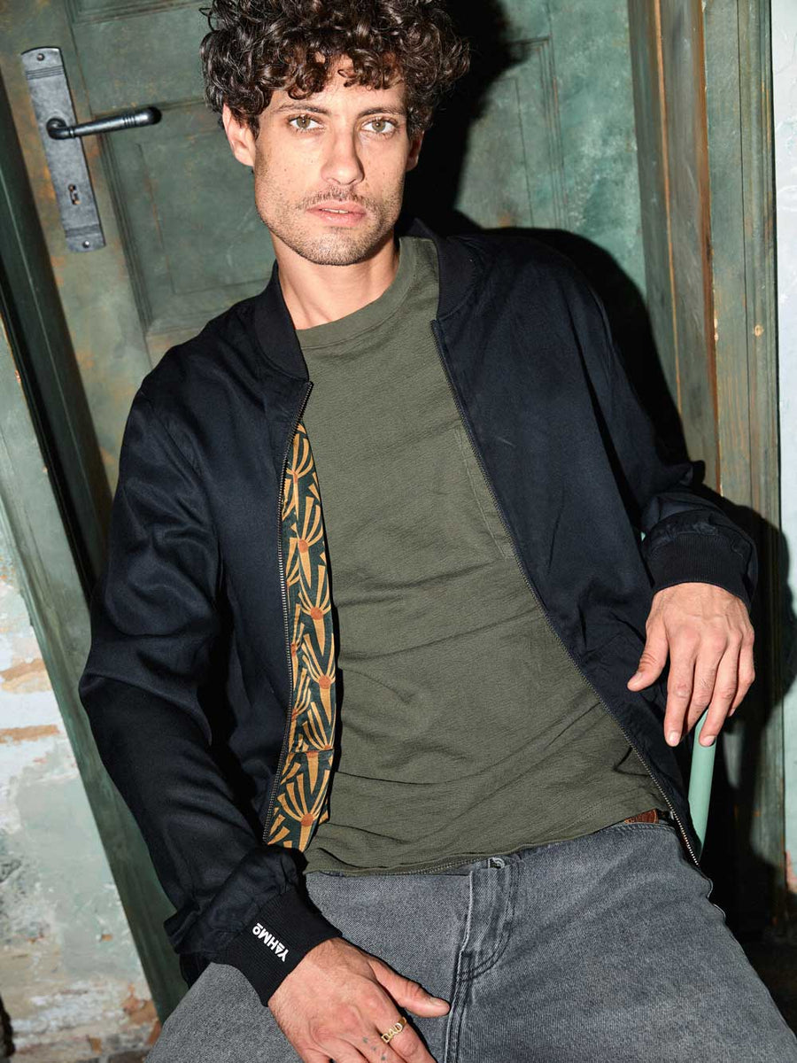 Laslo Reversible Bomber Jacket Artdeco/Black