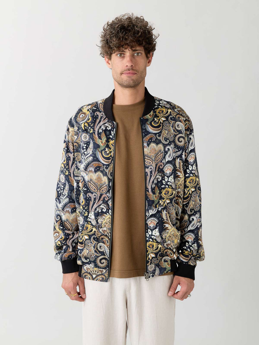 Laslo Reversible Bomber Jacket Bird/Navy