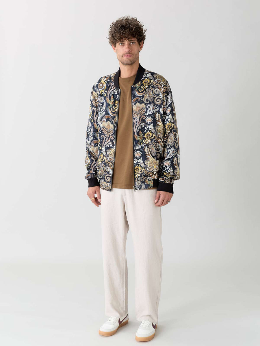 Laslo Reversible Bomber Jacket Bird/Navy