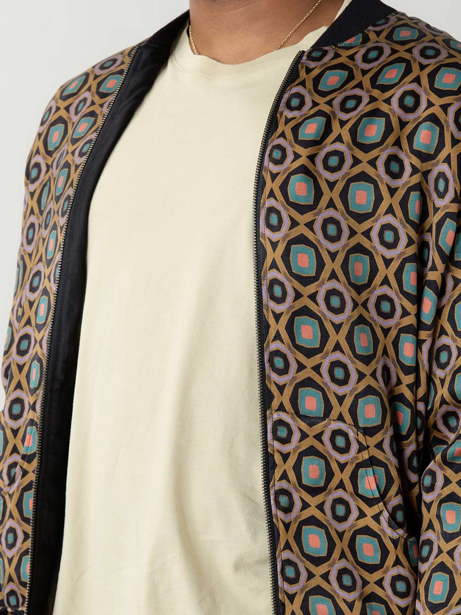 Laslo Reversible Bomber Jacket Kaleidoscope/Black