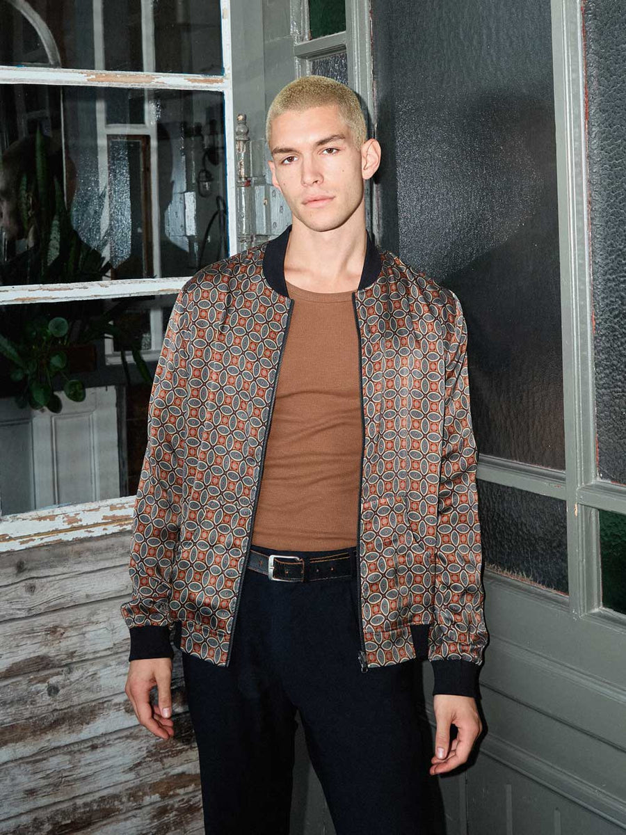 Laslo Reversible Bomber Jacket Nostalgia/Pine