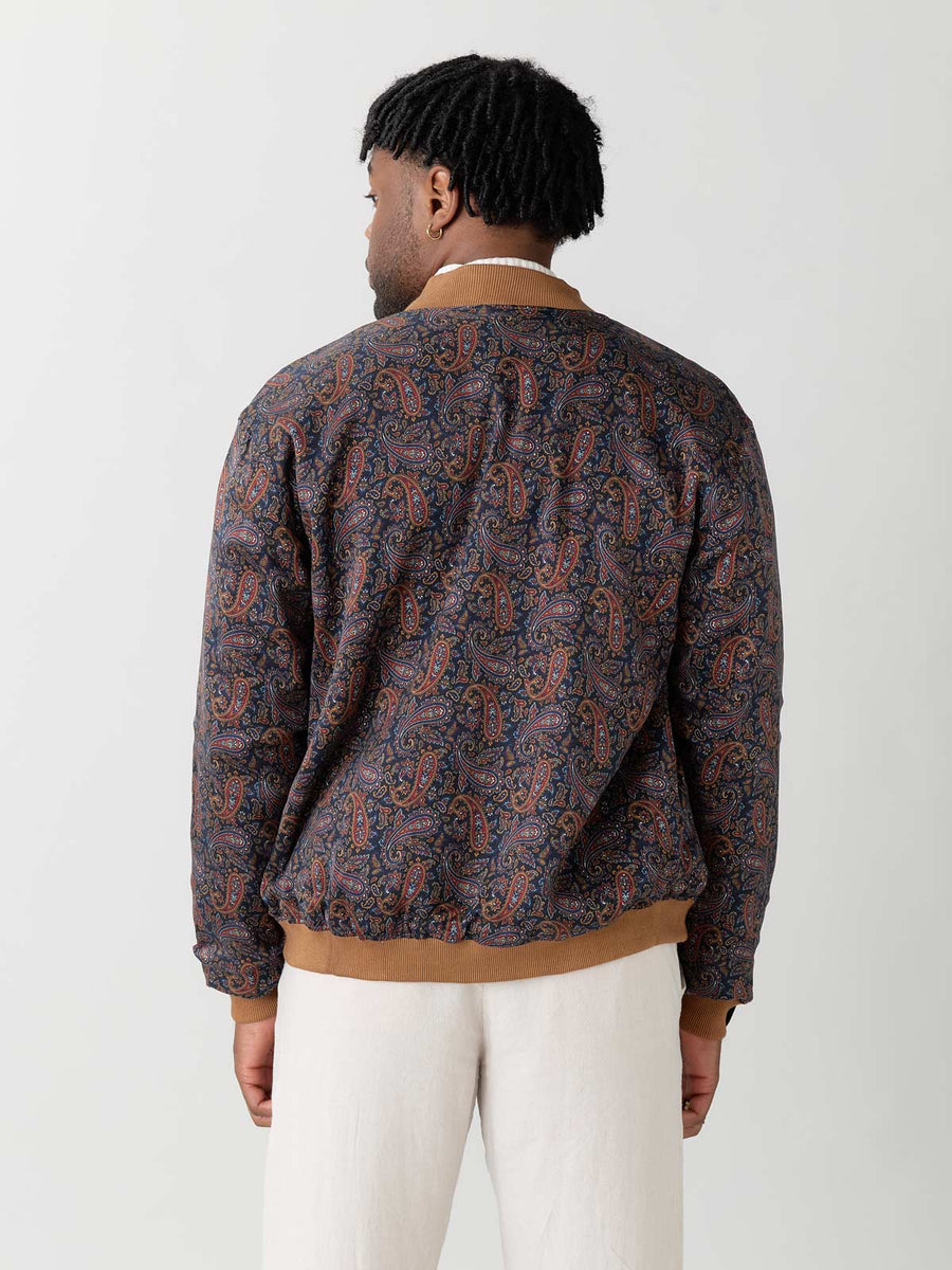 Oskar Reversible Bomber Jacket Paisley/Caramel