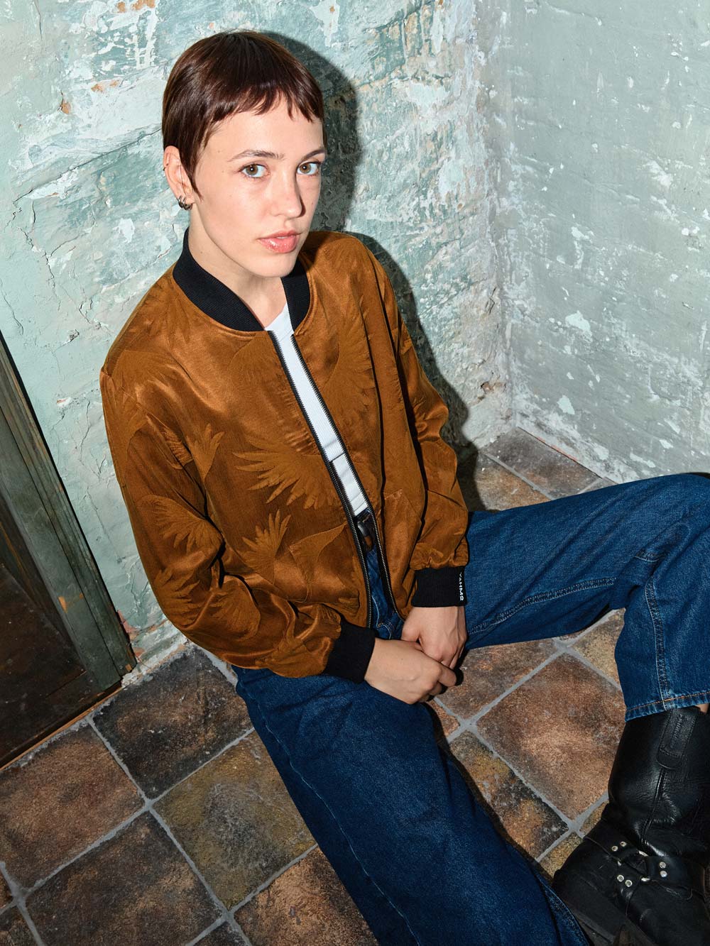Ruth Reversible Bomber Jacket Sandalwood/Black