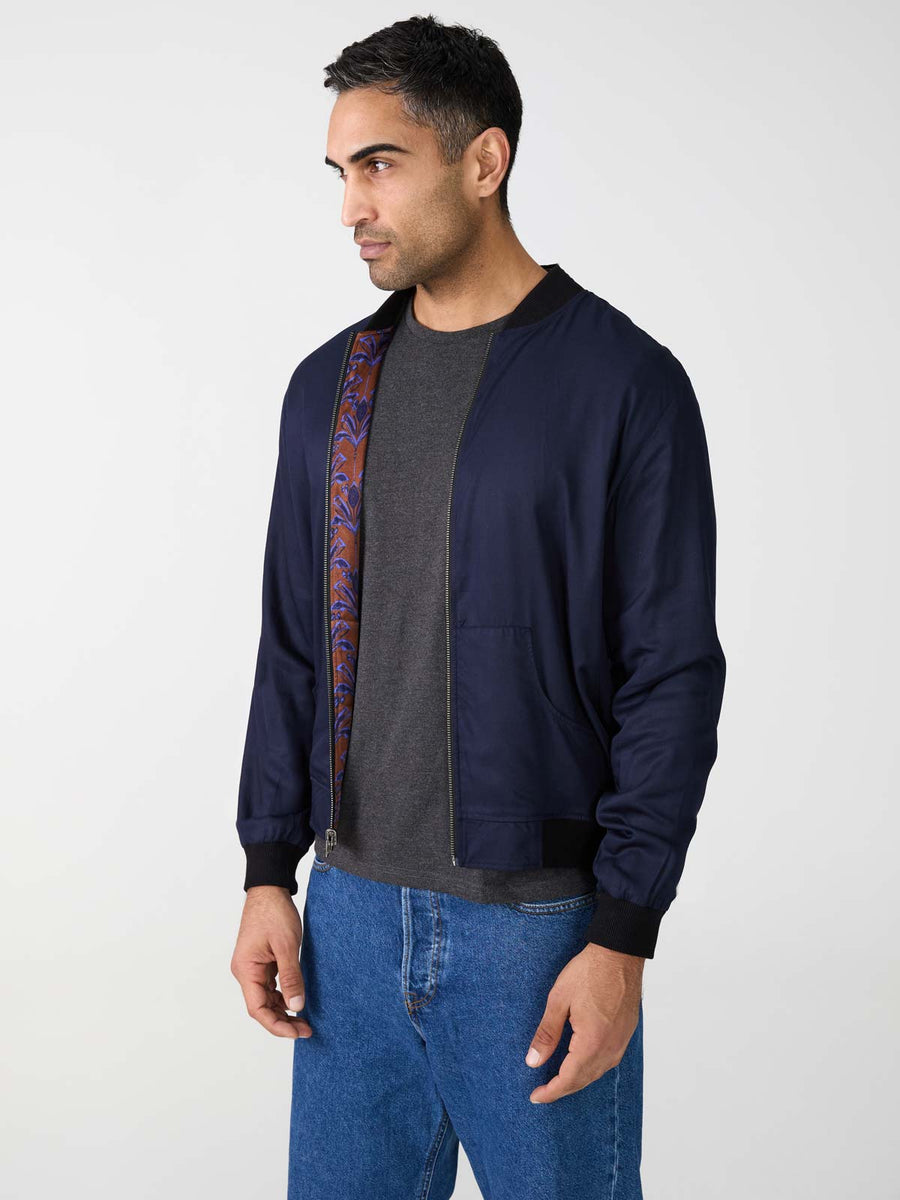 Laslo Reversible Bomber Jacket Moka/Navy