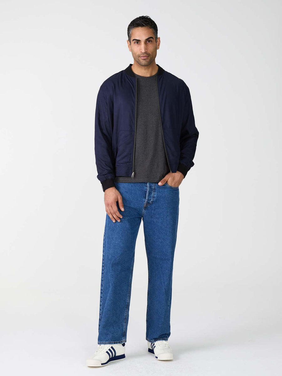 Laslo Reversible Bomber Jacket Moka/Navy