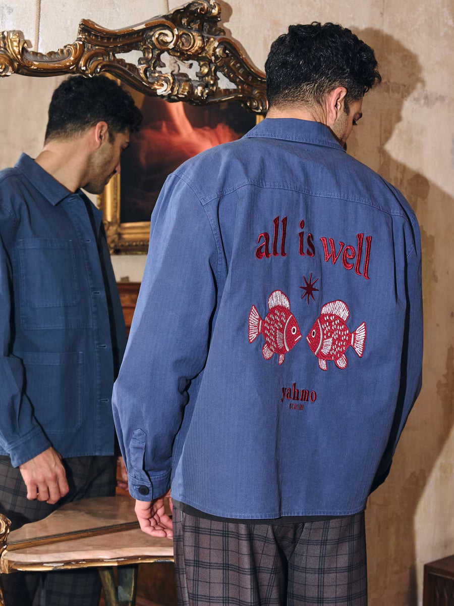 Fritz Embroidered Workwear Jacket Blue