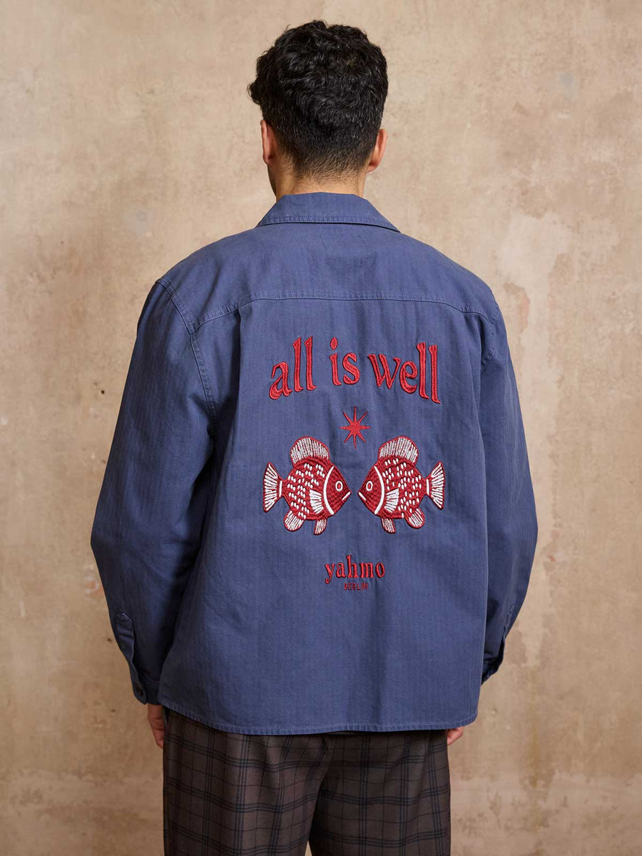 Fritz Embroidered Workwear Jacket Blue