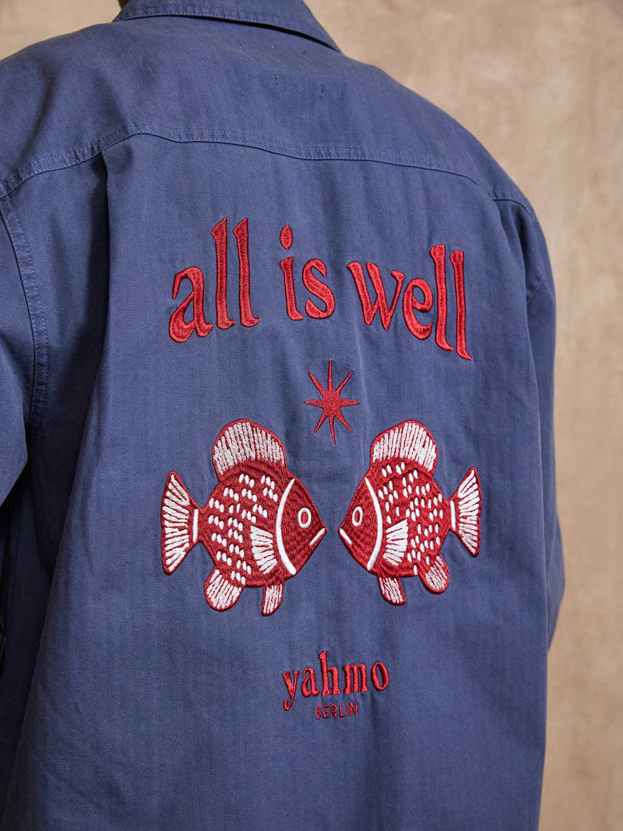 Fritz Embroidered Workwear Jacket Blue