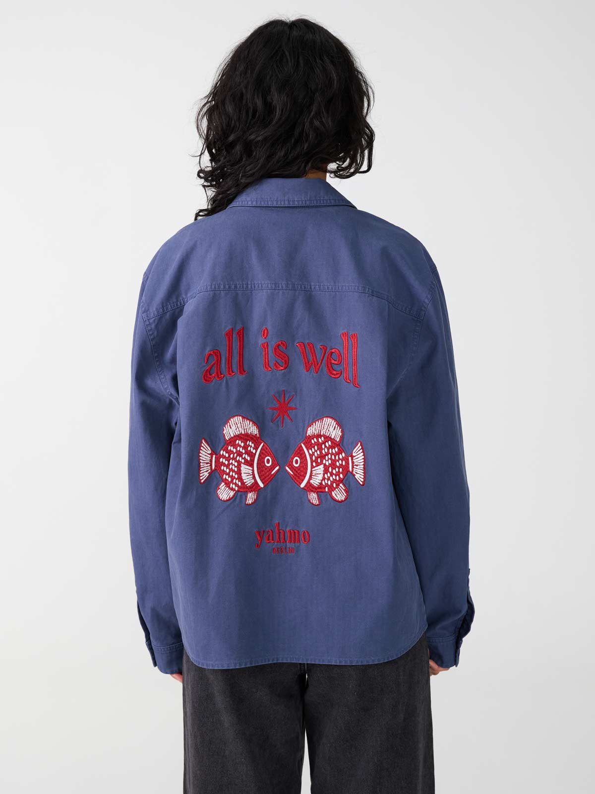 Otti Bestickte Workwear Jacke Blau