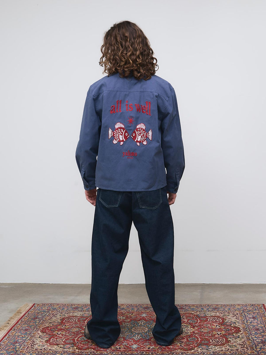 Fritz Embroidered Workwear Jacket Blue