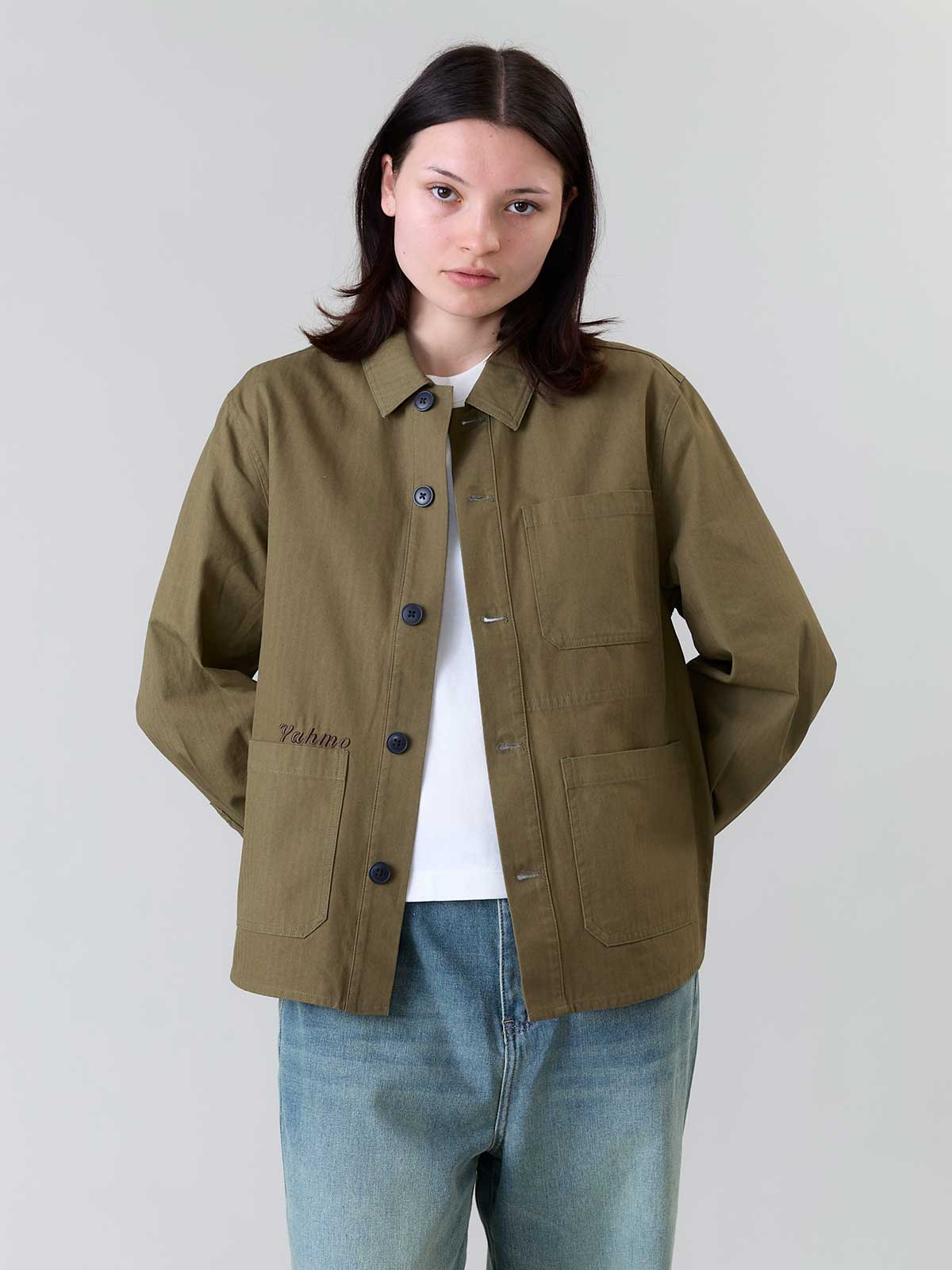 Otti Bestickte Workwear Jacke Oliv
