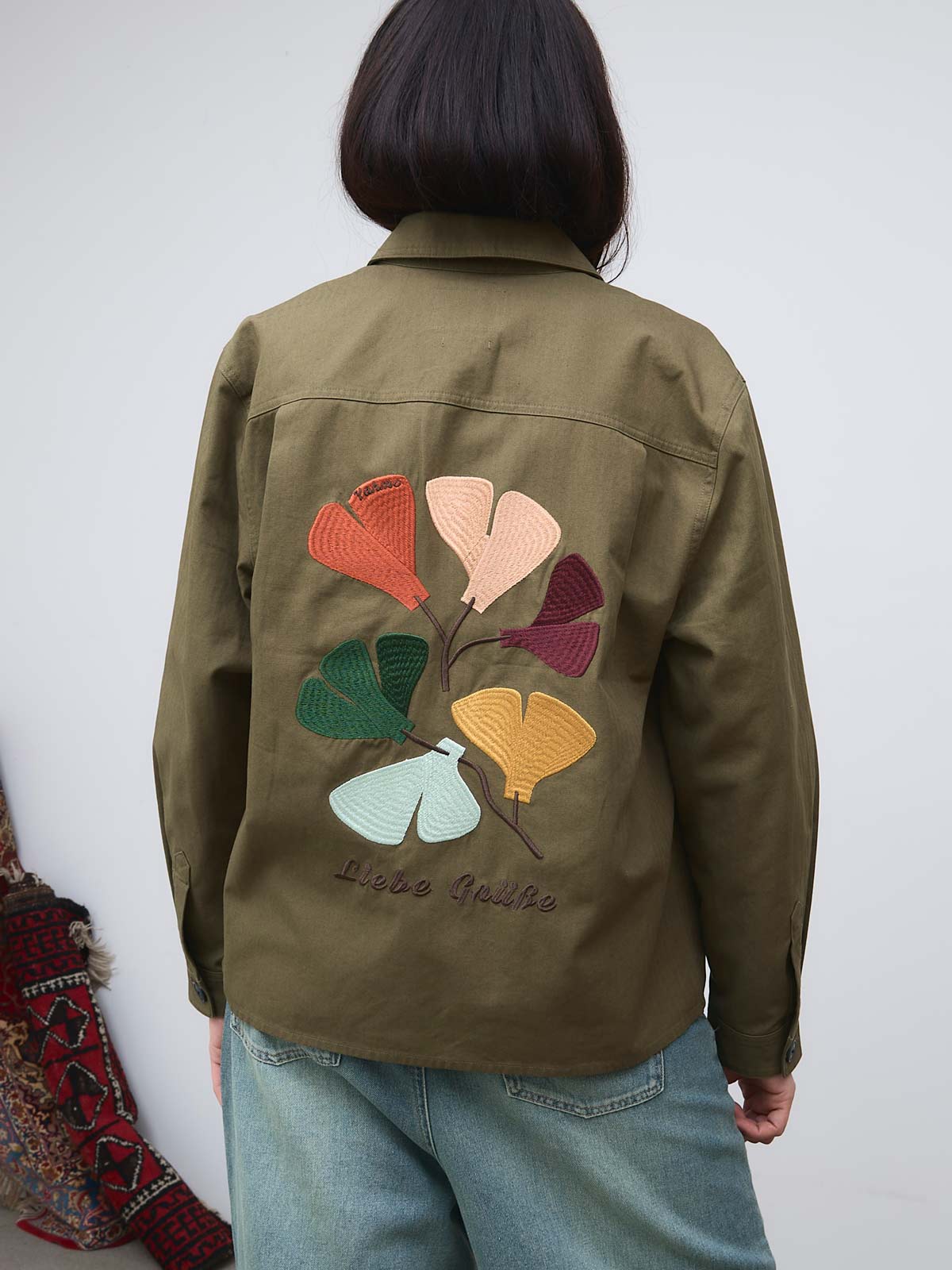 Otti Embroidered Workwear Jacket Olive