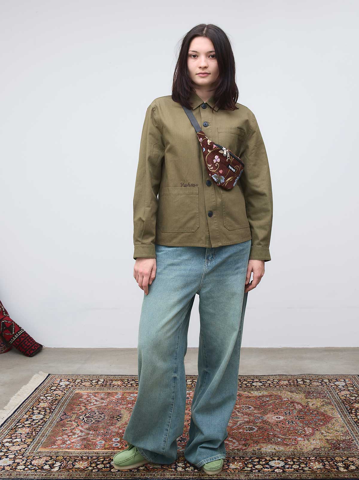 Otti Bestickte Workwear Jacke Oliv