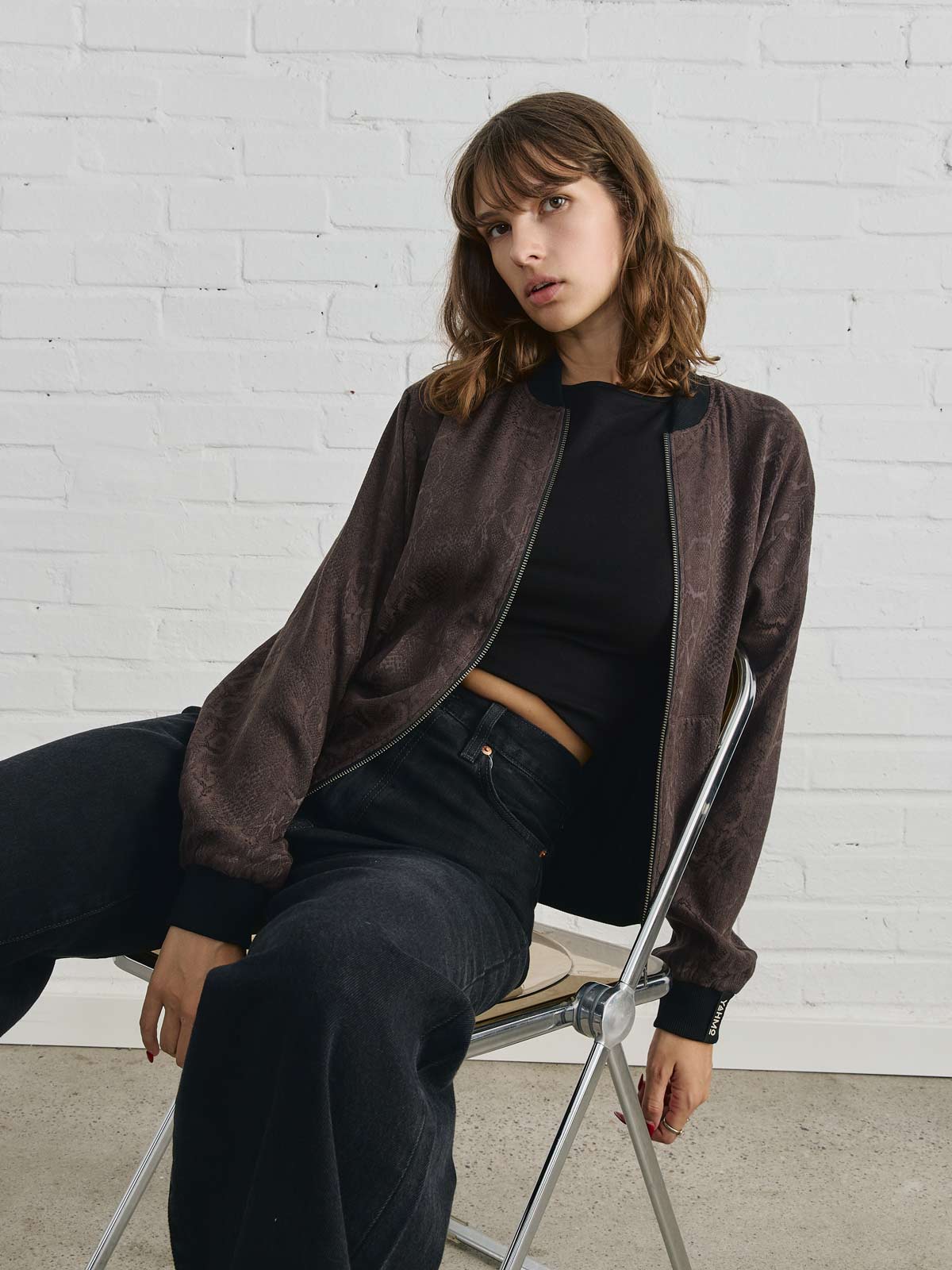 Ruth Reversible Bomber Jacket Cobra/Black