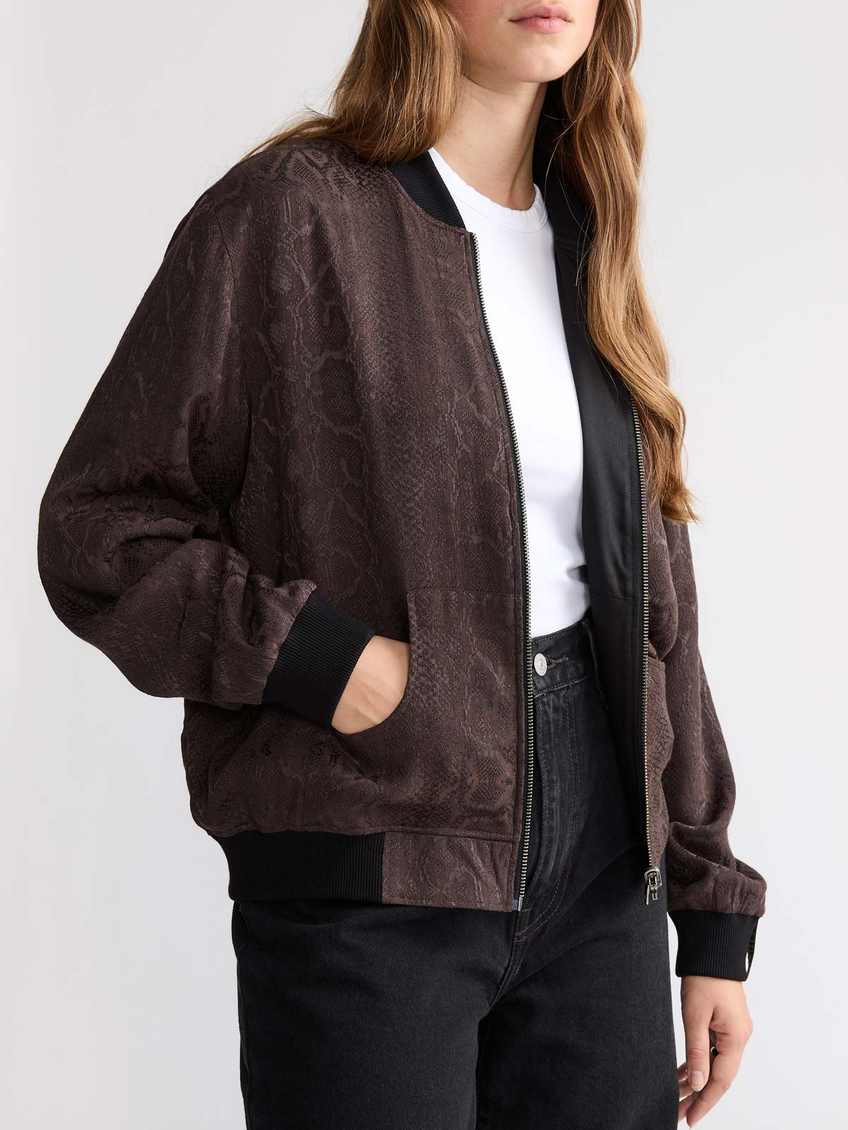 Ruth Reversible Bomber Jacket Cobra/Black