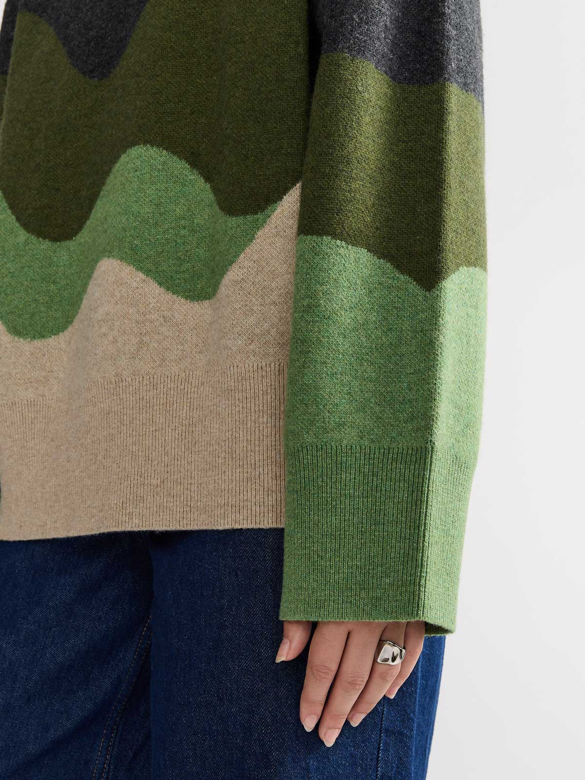 Lani Oversized Strickpullover Green Wave