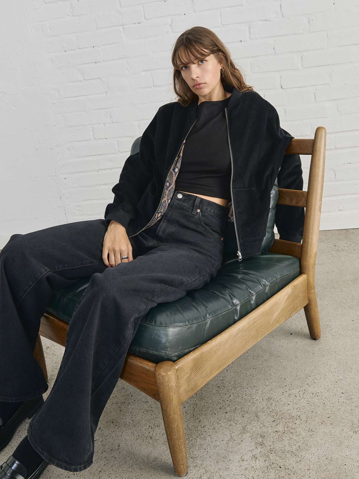 Elsa Reversible Bomber Jacket Metropolis/Black