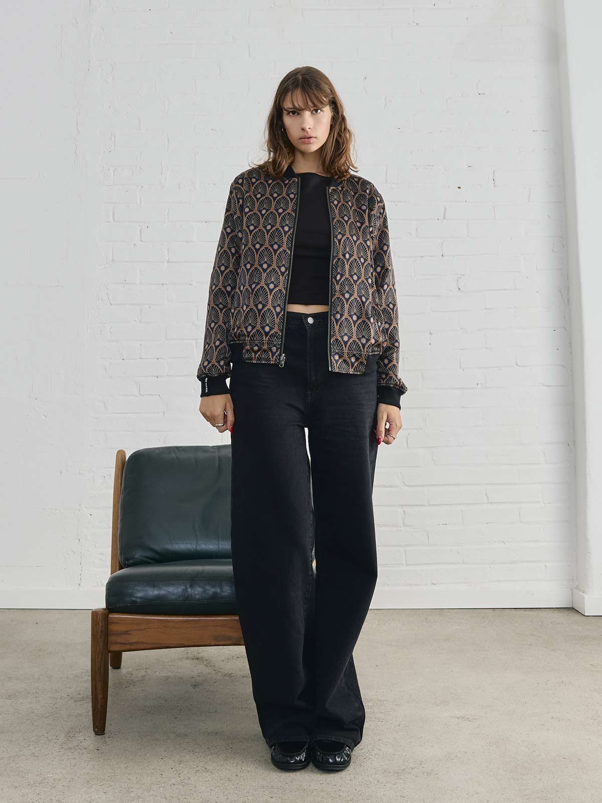 Elsa Reversible Bomber Jacket Metropolis/Black