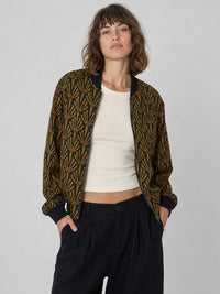 Ruth Reversible Bomber Jacket Artdeco/Black