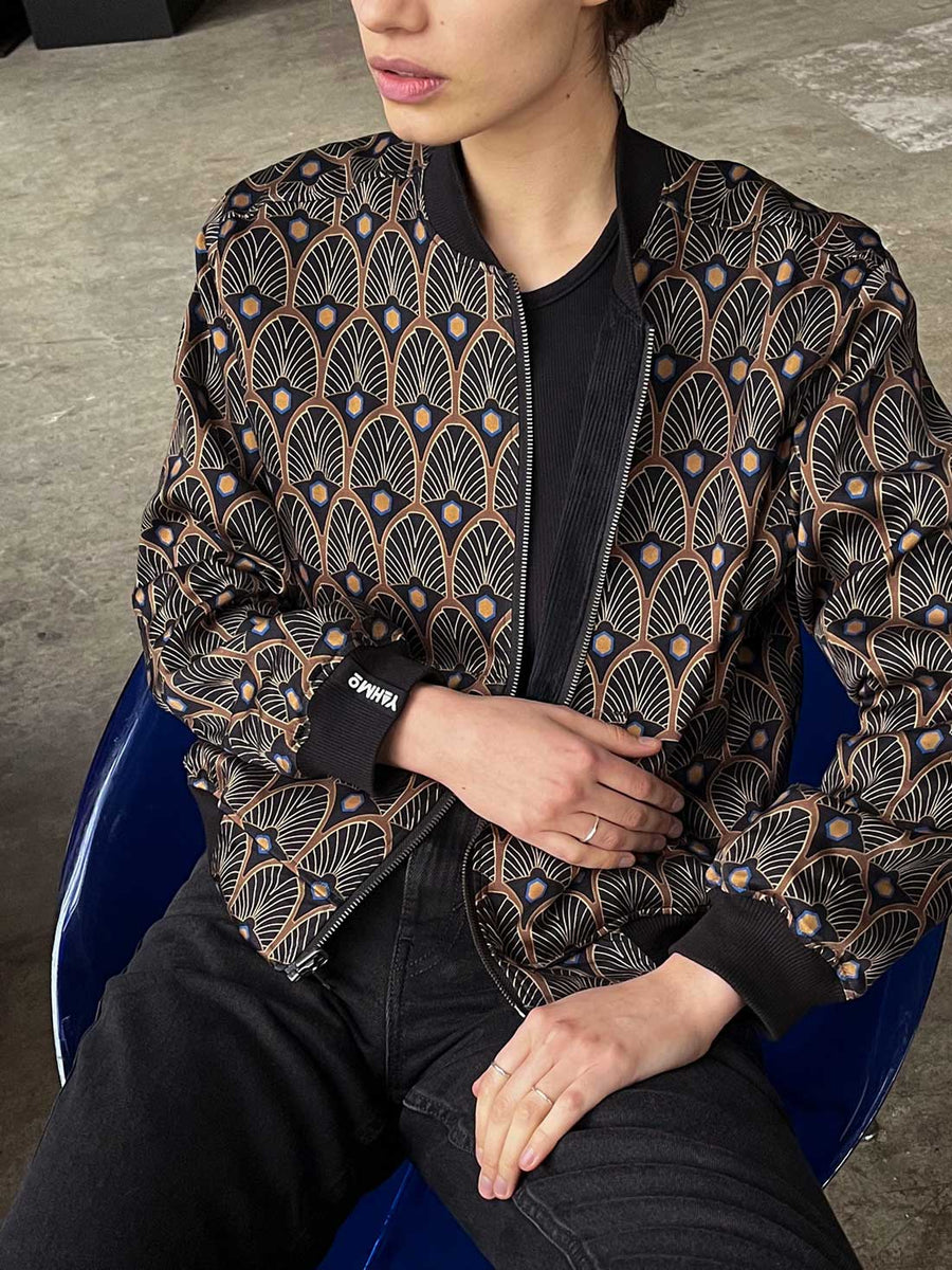 Elsa Reversible Bomber Jacket Metropolis/Black
