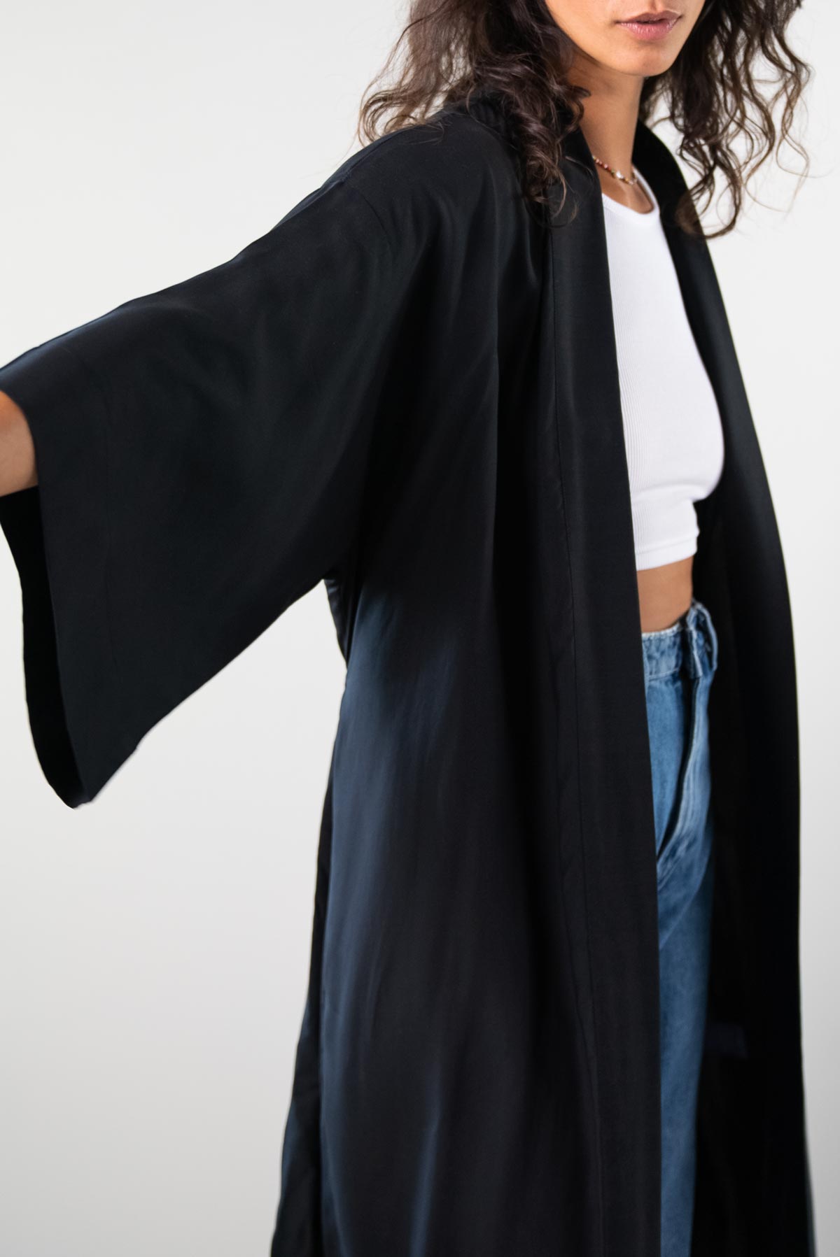 black Tencel Kimono
