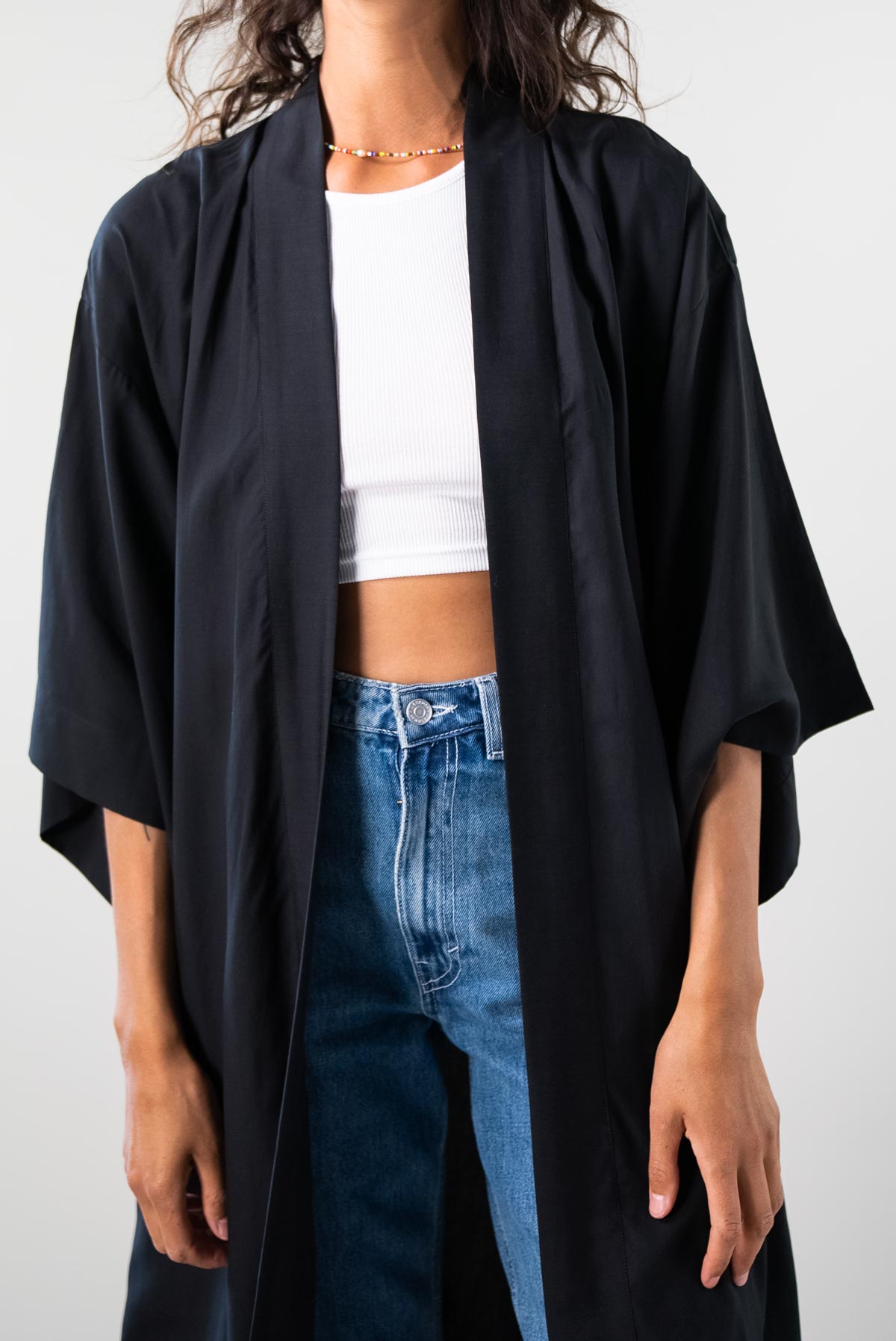 black Tencel Kimono