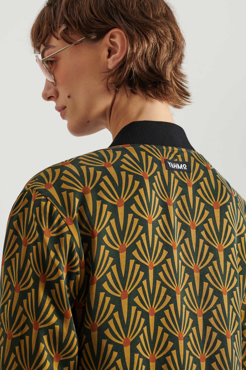 Ruth Reversible Bomber Jacket Artdeco/Black