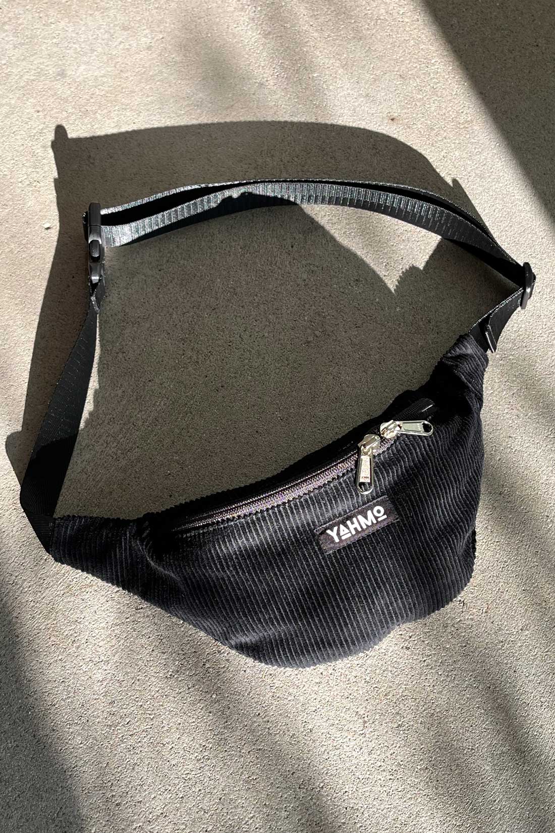 black Corduroy Bum Bag