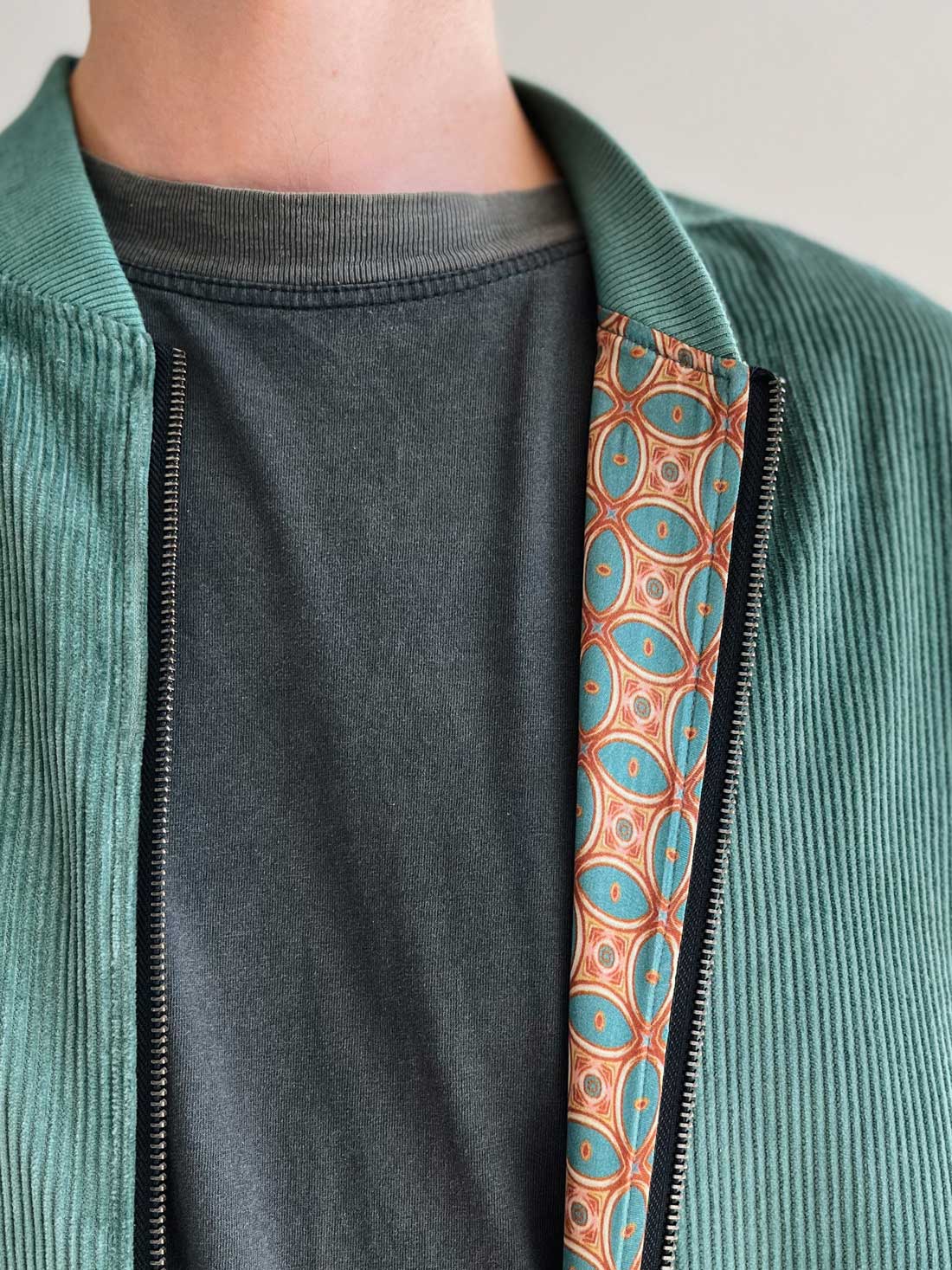 atlas/teal Reversible Bomber Corduroy