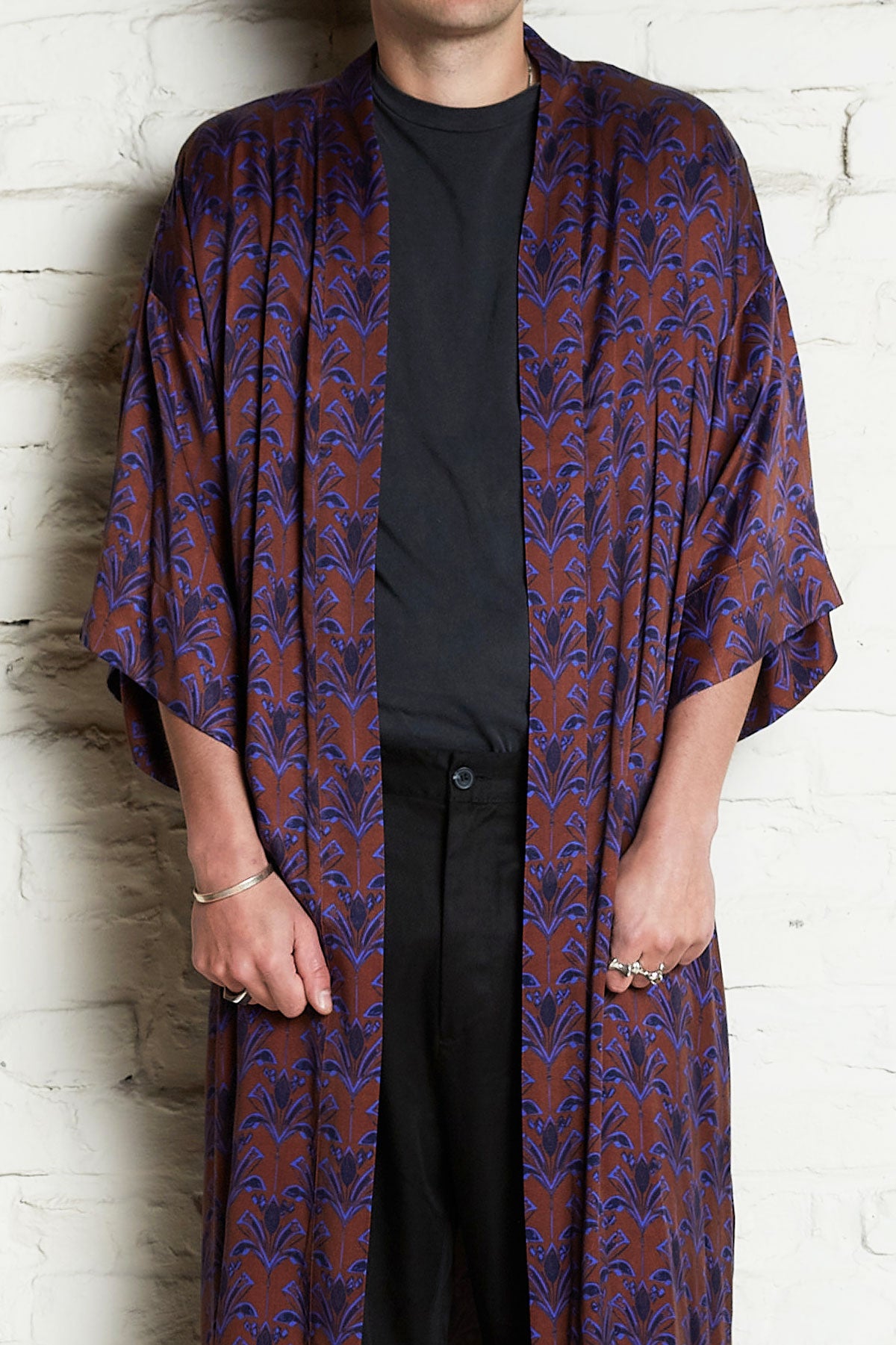 moka Besser-als-Seide Kimono