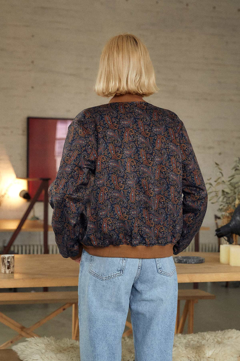 paisley/caramel Reversible Bomber Corduroy