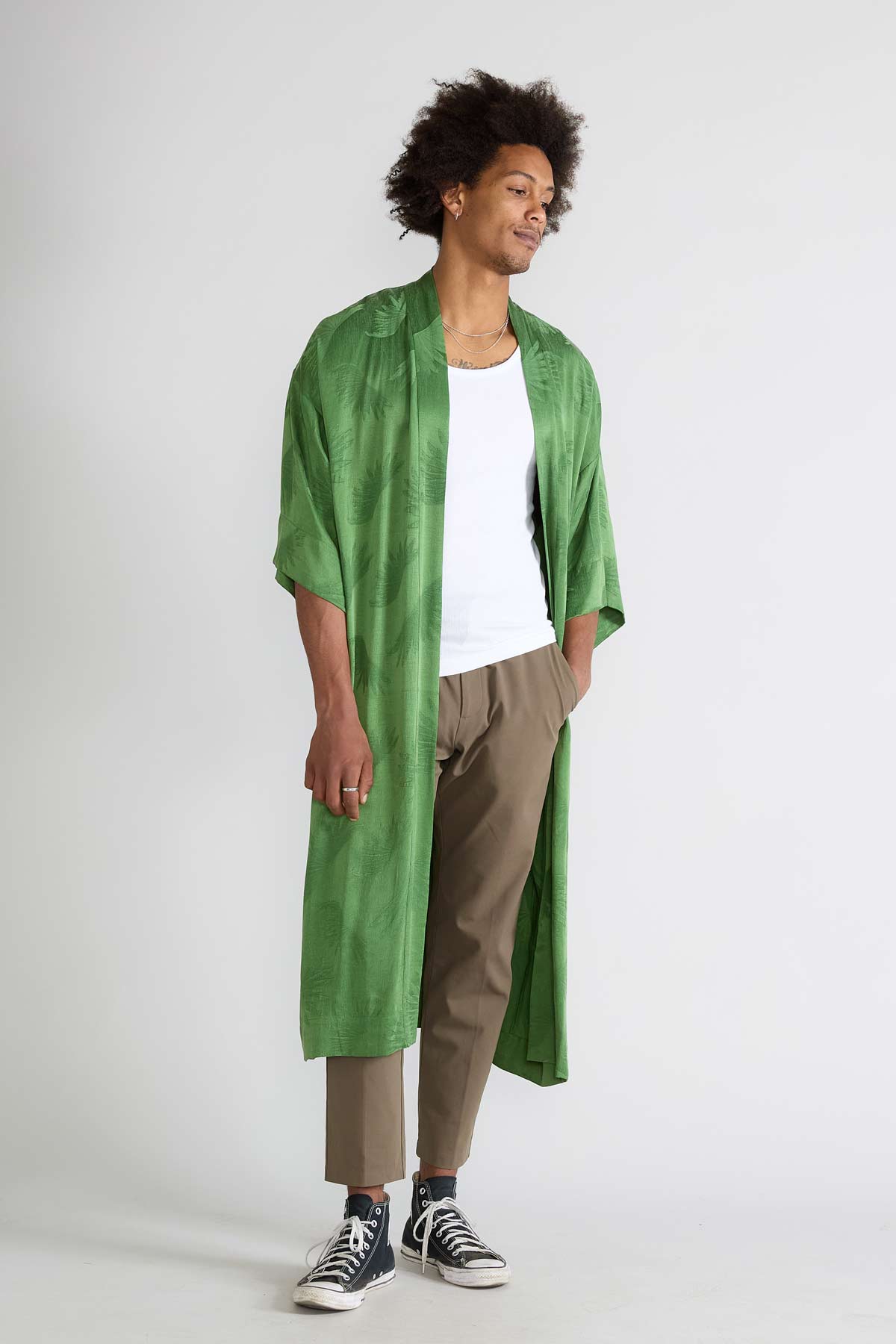 matcha Besser-als-Seide Kimono