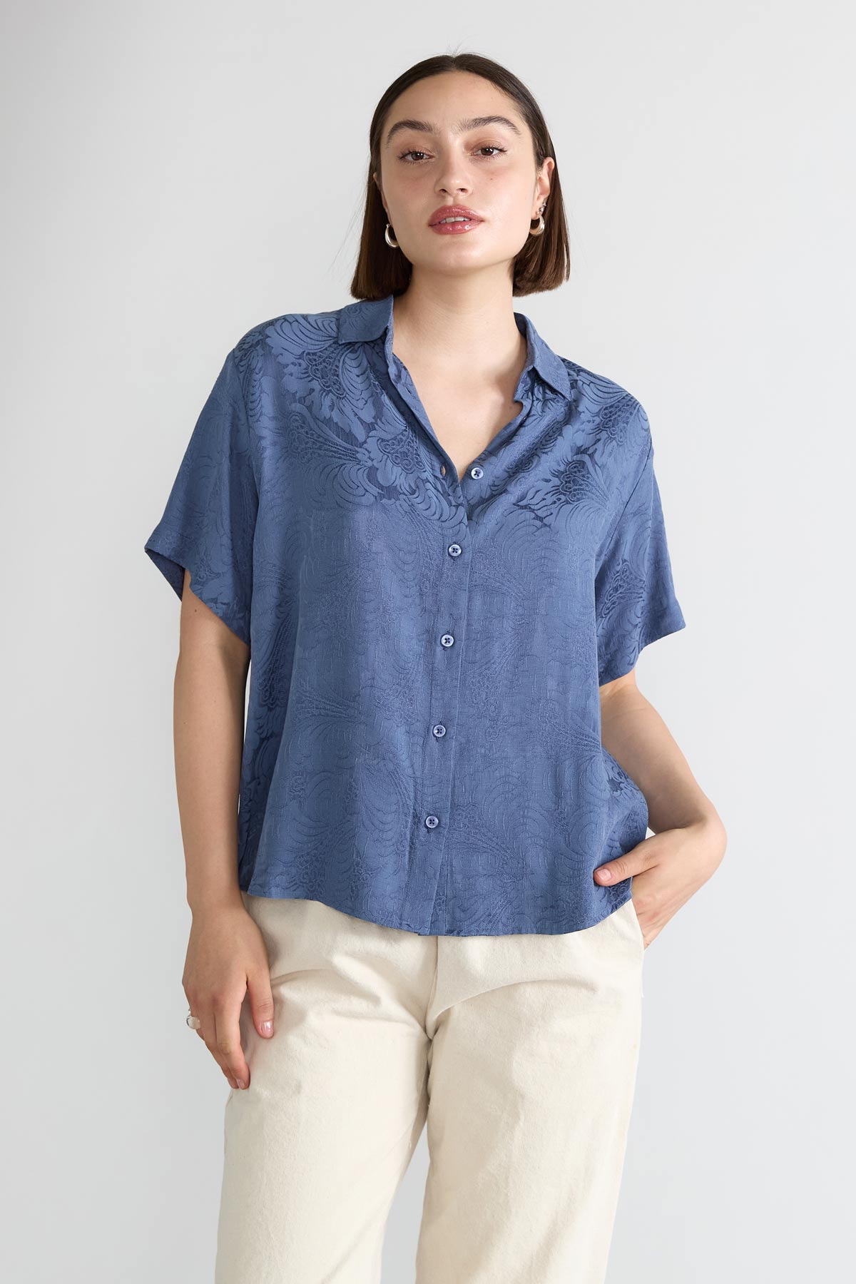 zen indigo Better-Than-Silk Shirt