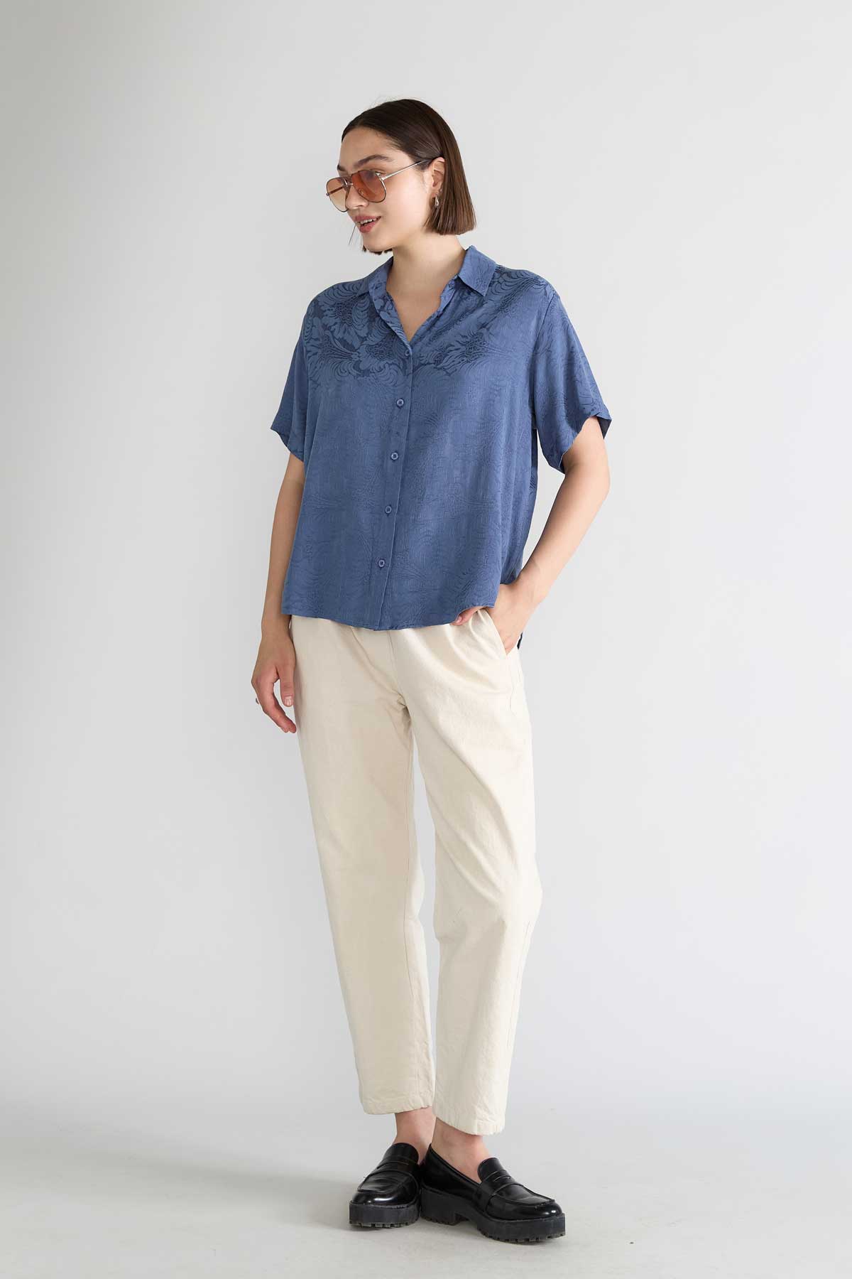 zen indigo Better-Than-Silk Shirt