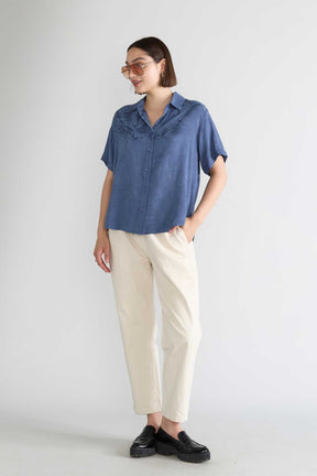 zen indigo Better-Than-Silk Shirt