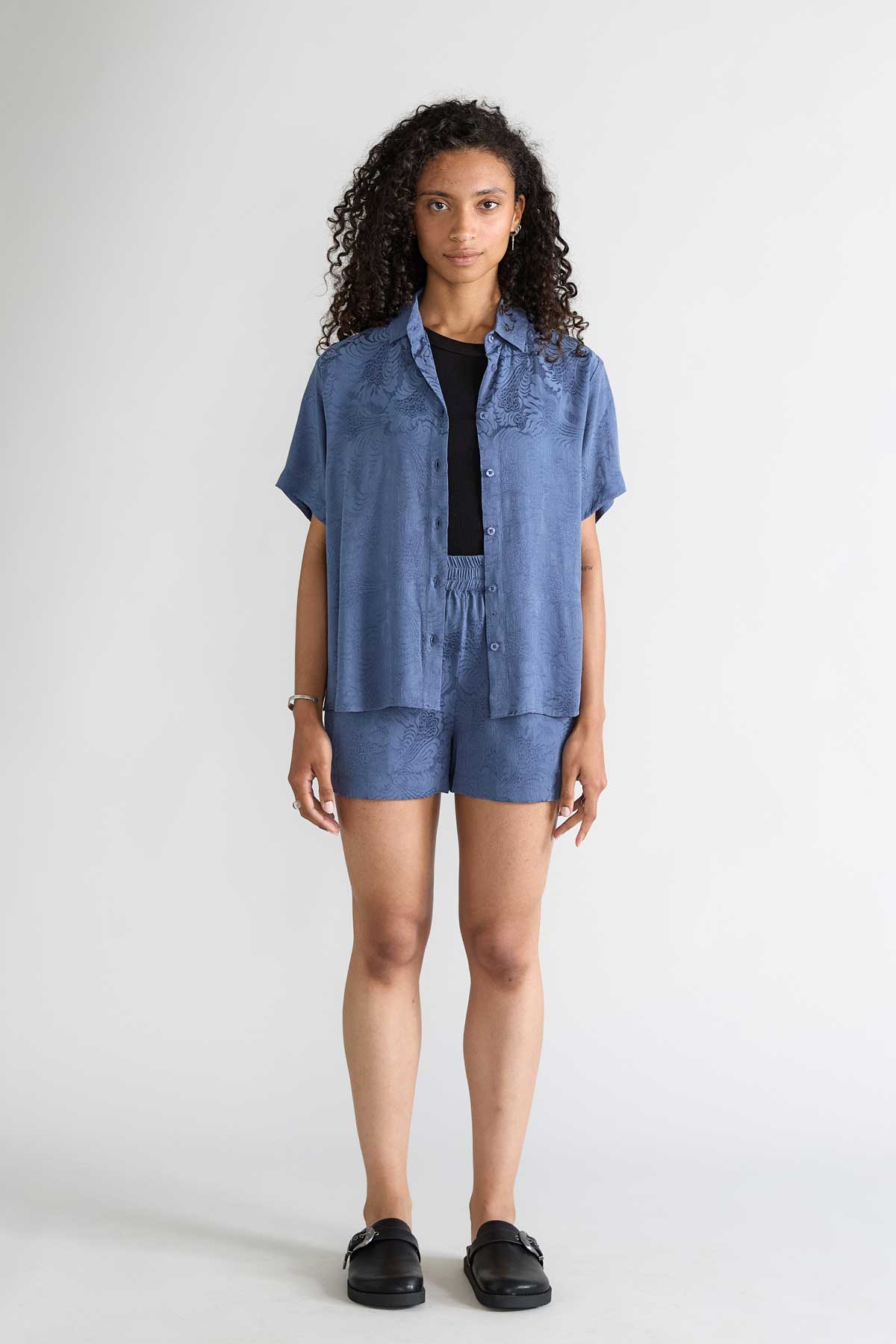 zen indigo Better-Than-Silk Shirt