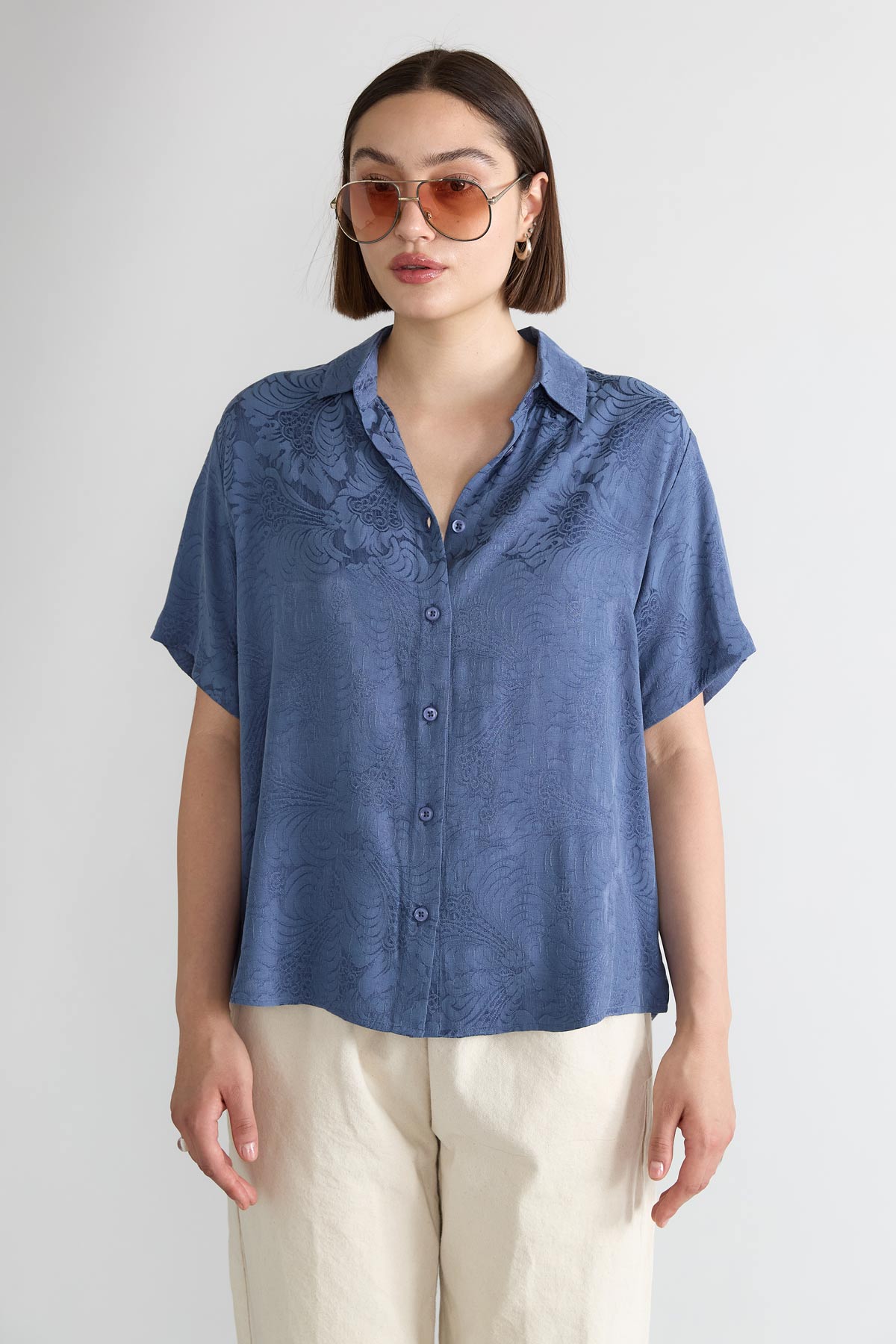 zen indigo Better-Than-Silk Shirt