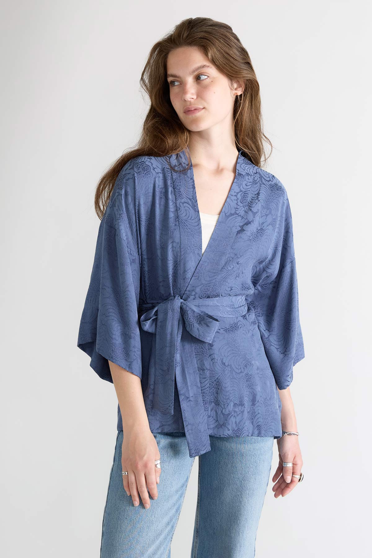 zen indigo Luxurious Everyday Kimono