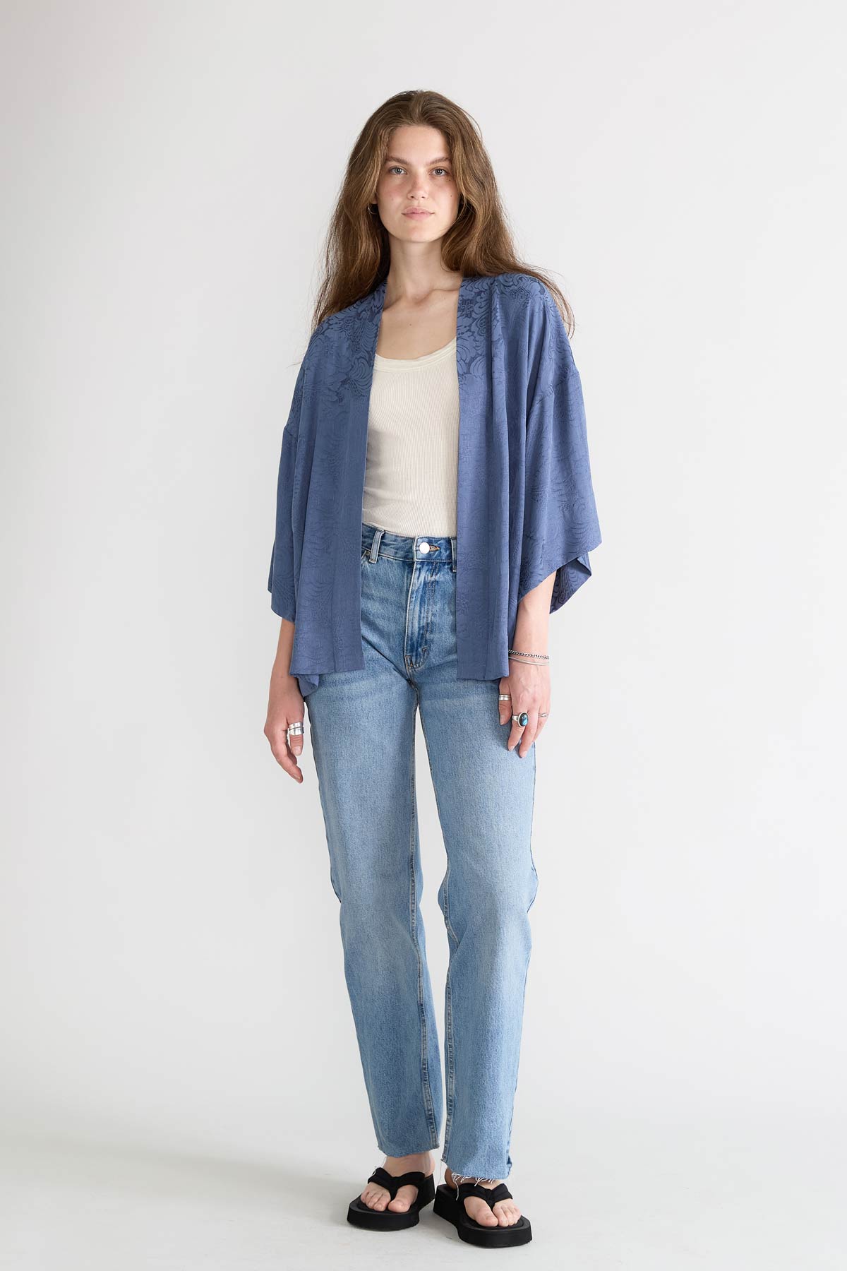 zen indigo Luxurious Everyday Kimono