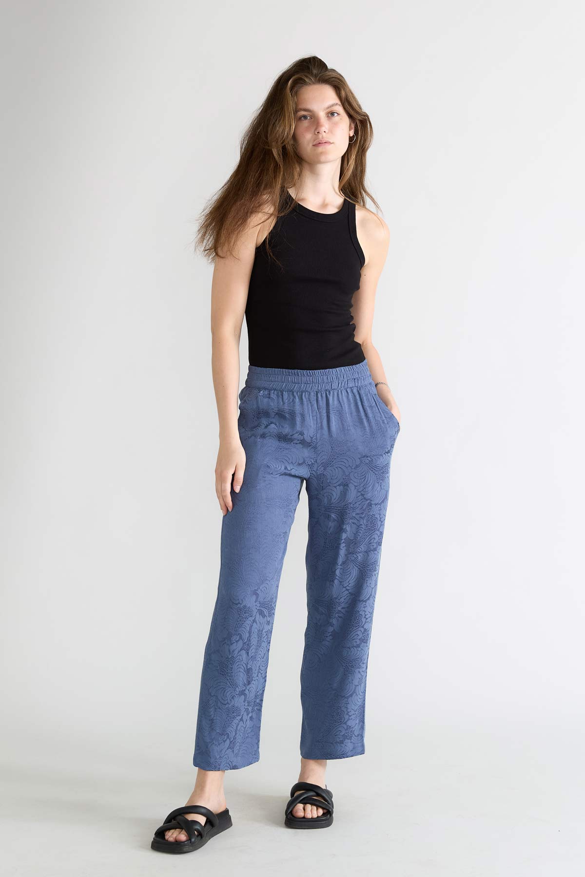 zen indigo Hose aus Cupro