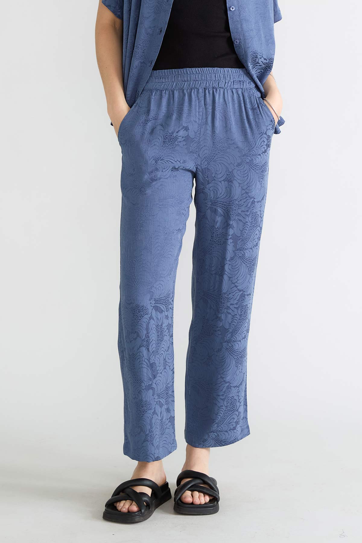 zen indigo Hose aus Cupro