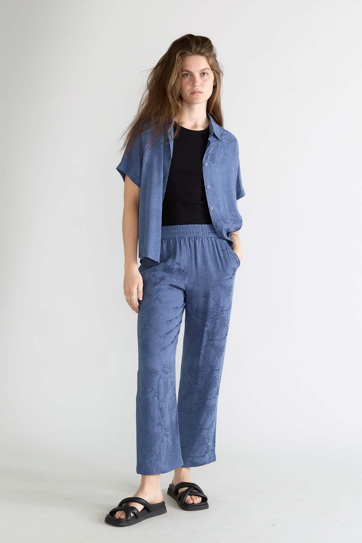 zen indigo Better-Than-Silk Shirt