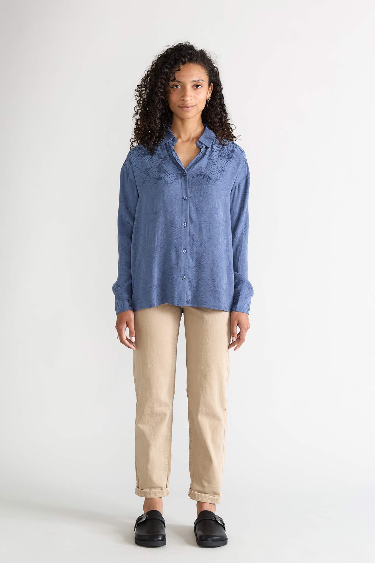 zen indigo Better-Than-Silk Shirt