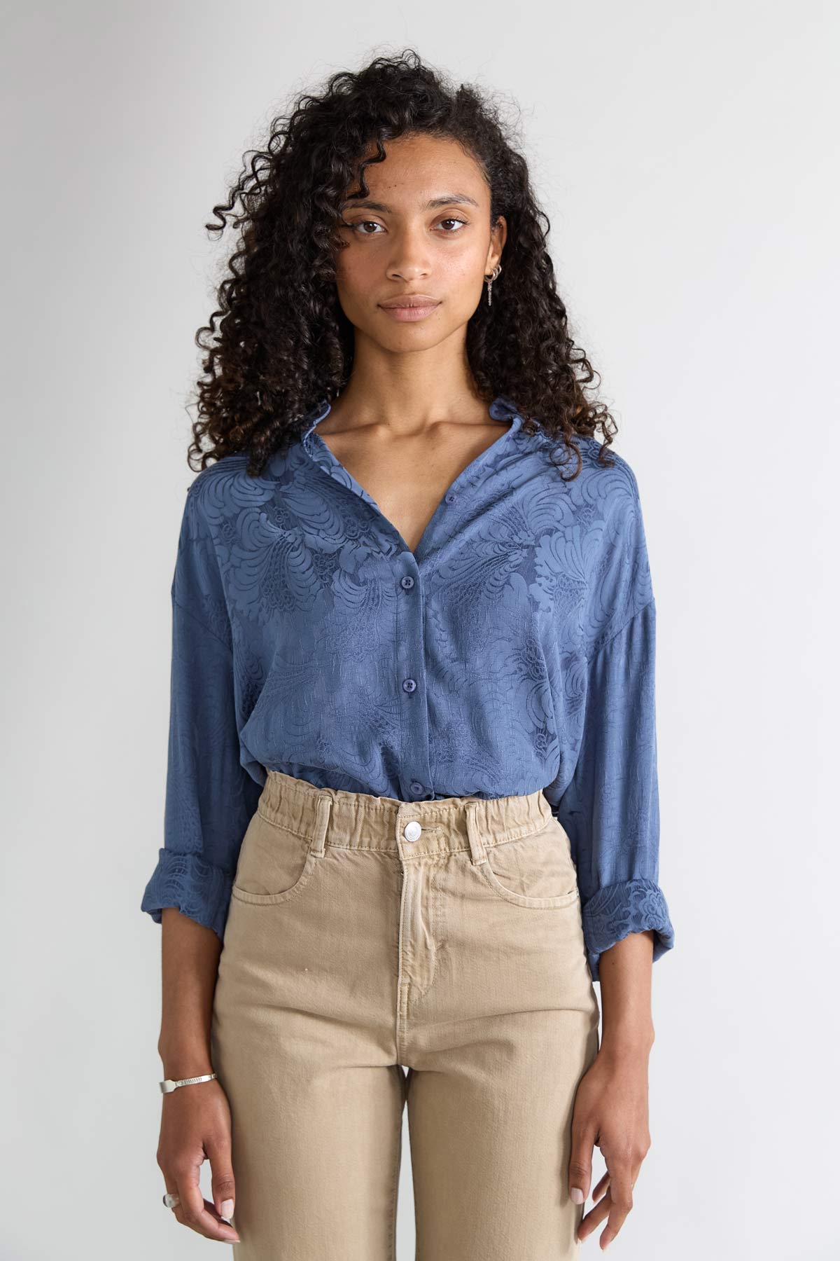 zen indigo Better-Than-Silk Shirt