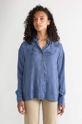 zen indigo Better-Than-Silk Shirt