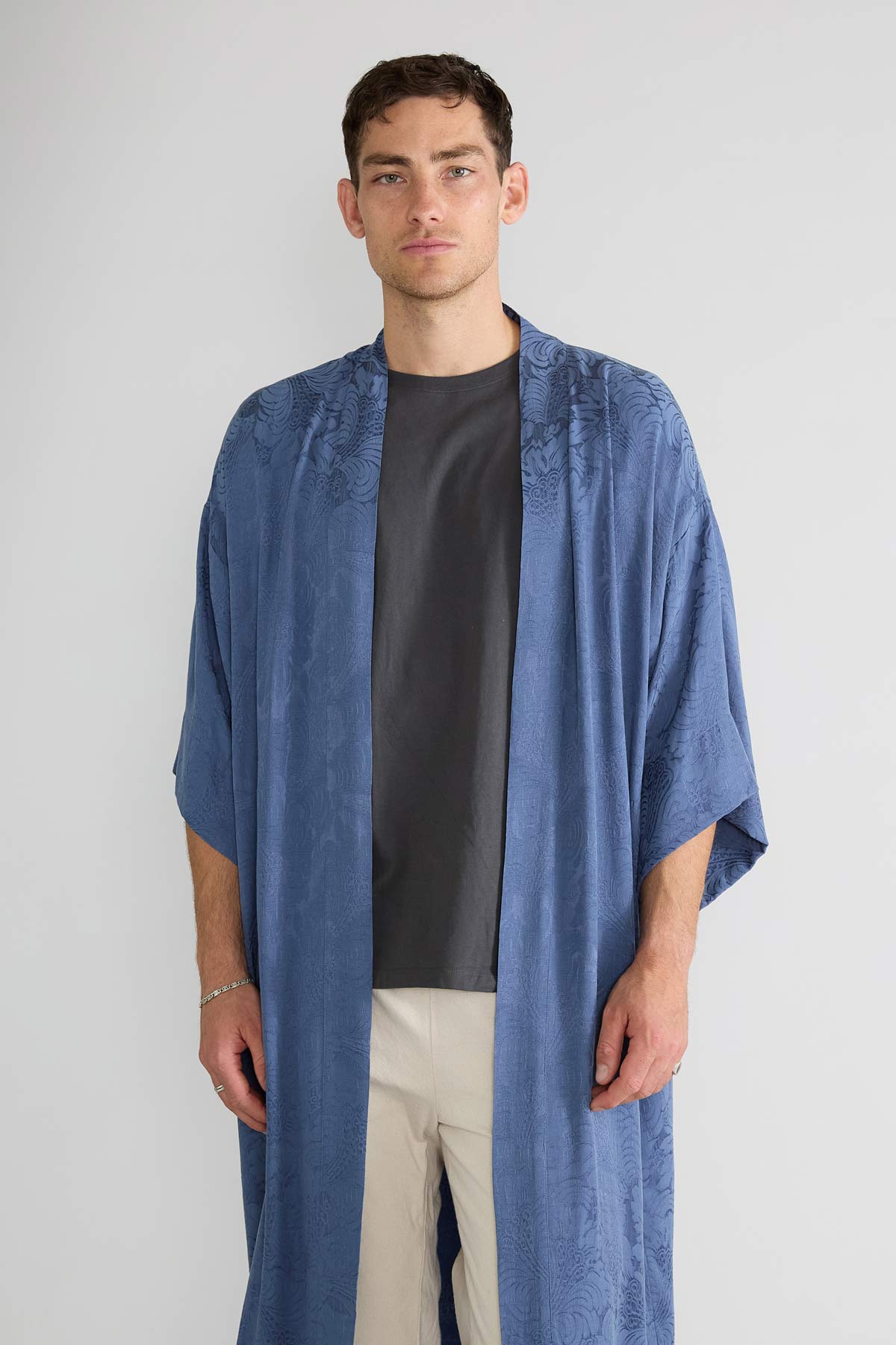 zen indigo Besser-als-Seide Kimono