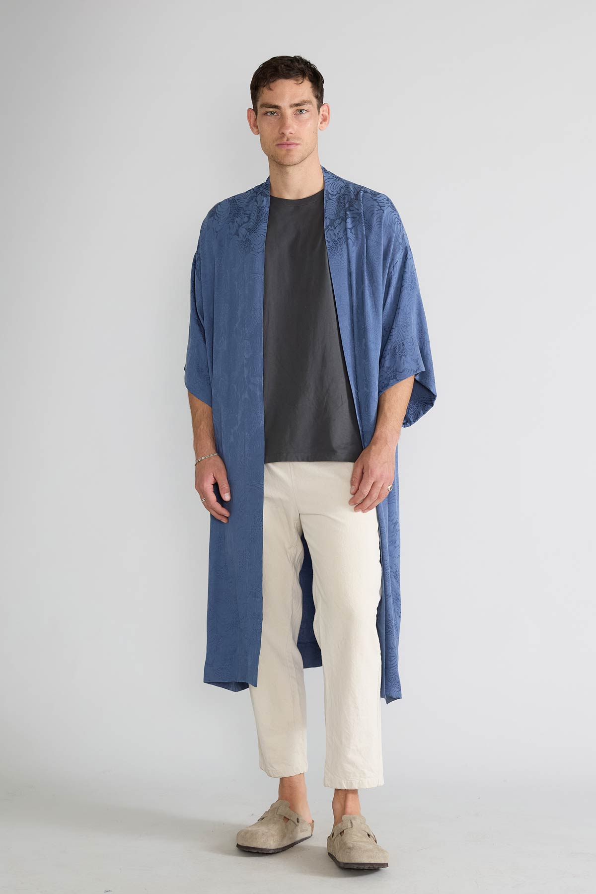 zen indigo Besser-als-Seide Kimono